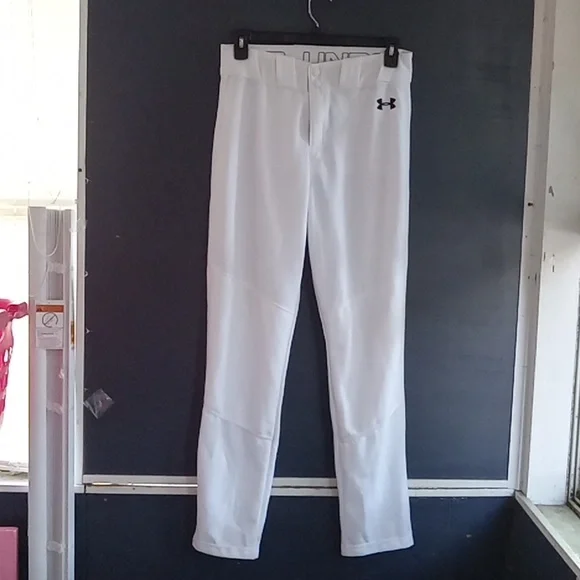 GUC Under Armour athletic pants white double snap size medium - Picture 1 of 7